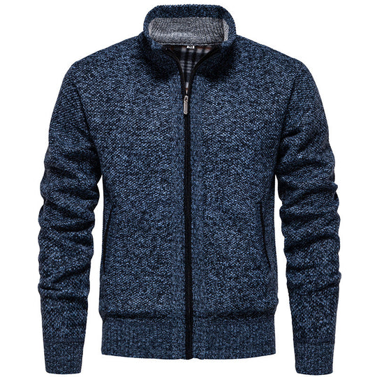 Herren Strickjacke mit hohem Kragen und praktischem Reißverschluss Shopnory