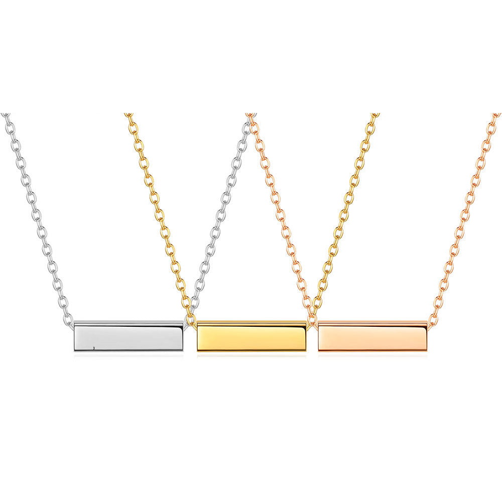 Damen Halskette mit minimalistischer Gravurplatte und feiner Gliederkette Shop Nory