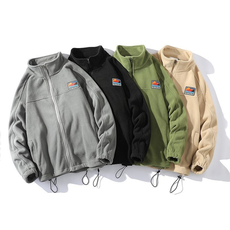 Herren Fleecejacke mit hohem Kragen und praktischen Taschen