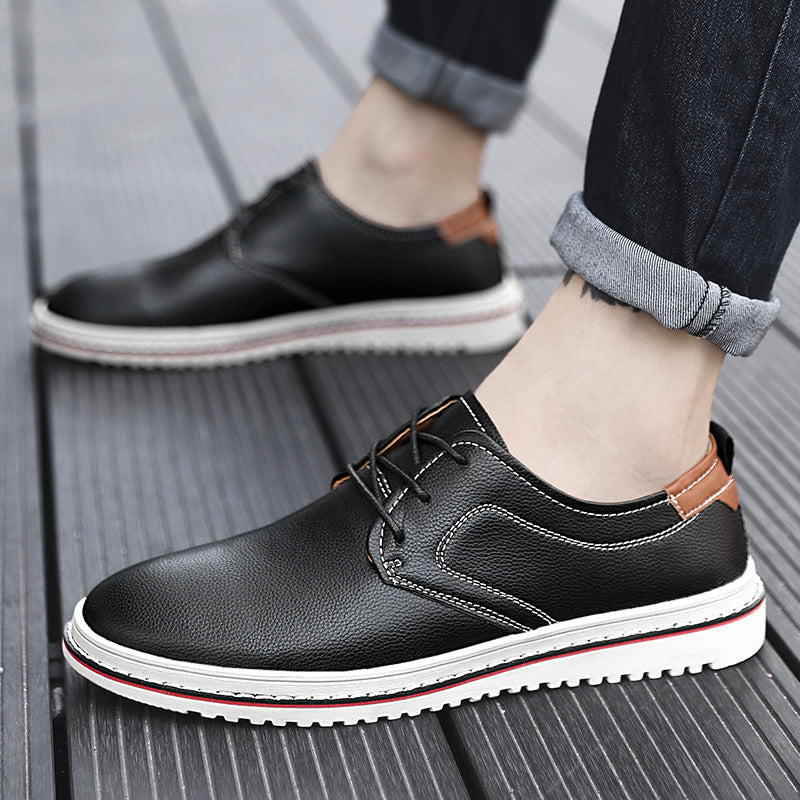 Herren Elegante Freizeit-Schnürschuhe aus hochwertigem Leder