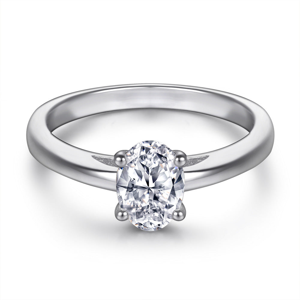 Damen Eleganter und funkelnder Verlobungsring mit ovalem Diamanten Shop Nory