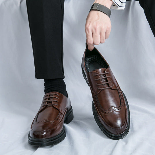 Herren Elegante Schnürschuhe aus hochwertigem Leder mit rutschfester Sohle