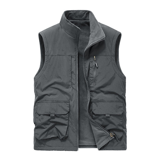 Herren Multifunktionale Outdoor-Utility-Weste mit Microfleece‑Innenlage und Mehrfachtaschen Shop Nory