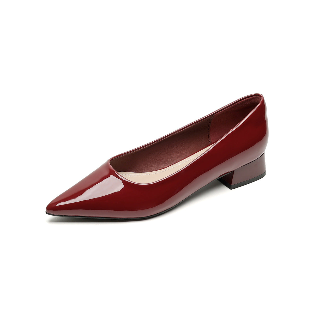 Damen elegante Pumps mit spitzem Zehenbereich und komfortablem Blockabsatz