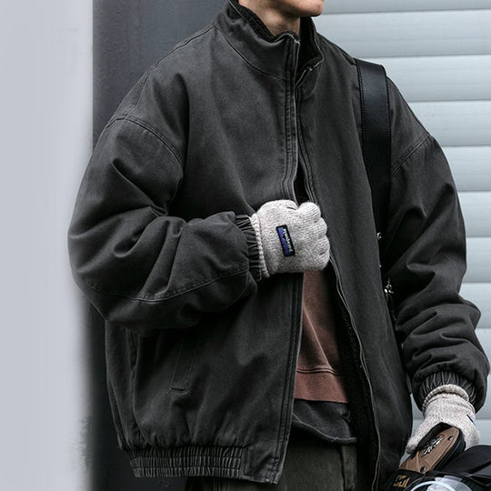 Unisex Wattierte Bomberjacke mit Teddyfutter Shop Nory