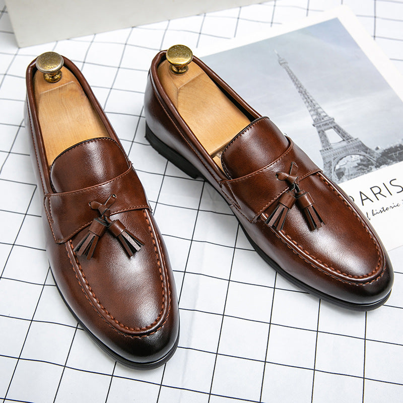 Herren klassische Tassel-Lederloafer mit Mokassinnaht, gepolsterter Komfortinnensohle und rutschfester Gummilaufsohle Shop Nory