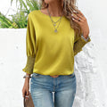 Damen elegantes Blusentop mit trendigen Puffärmeln