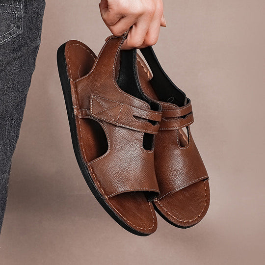 Herren Atmungsaktive Leder-Sandalen mit verstellbarem Riemen