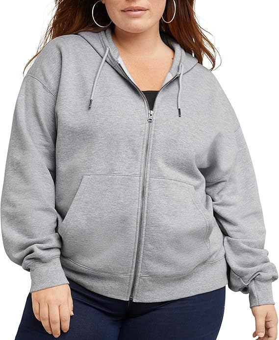 Damen nan Kapuzenjacke mit durchgehendem Reißverschluss, Kängurutasche und entspannter Passform Shop Nory