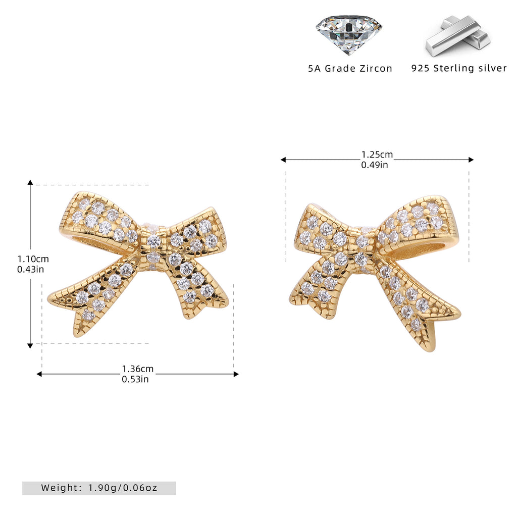 Damen Ohrringe im Schleifen-Design aus 925 Sterling Silber mit Zirkonia Shop Nory