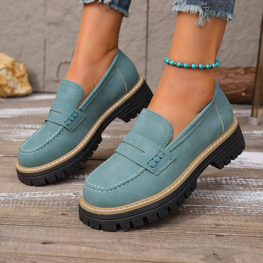 Damen Plateau-Loafer mit profilierter Gummisohle und Mokassin-Detail Shop Nory