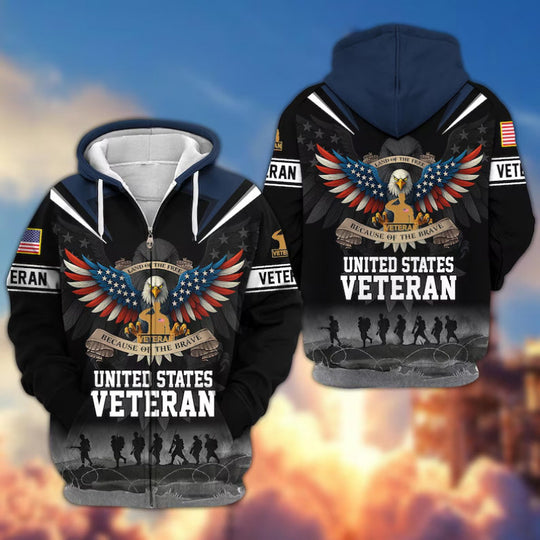 Herren Kapuzensweater mit amerikanischem Veteranenmotiv Shop Nory