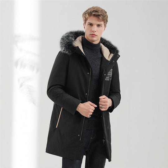 Herren Urbaner Winterparka mit abnehmbarer Kunstfellkapuze, thermoisolierender Steppfutterlage und verdecktem Reißverschluss Shop Nory