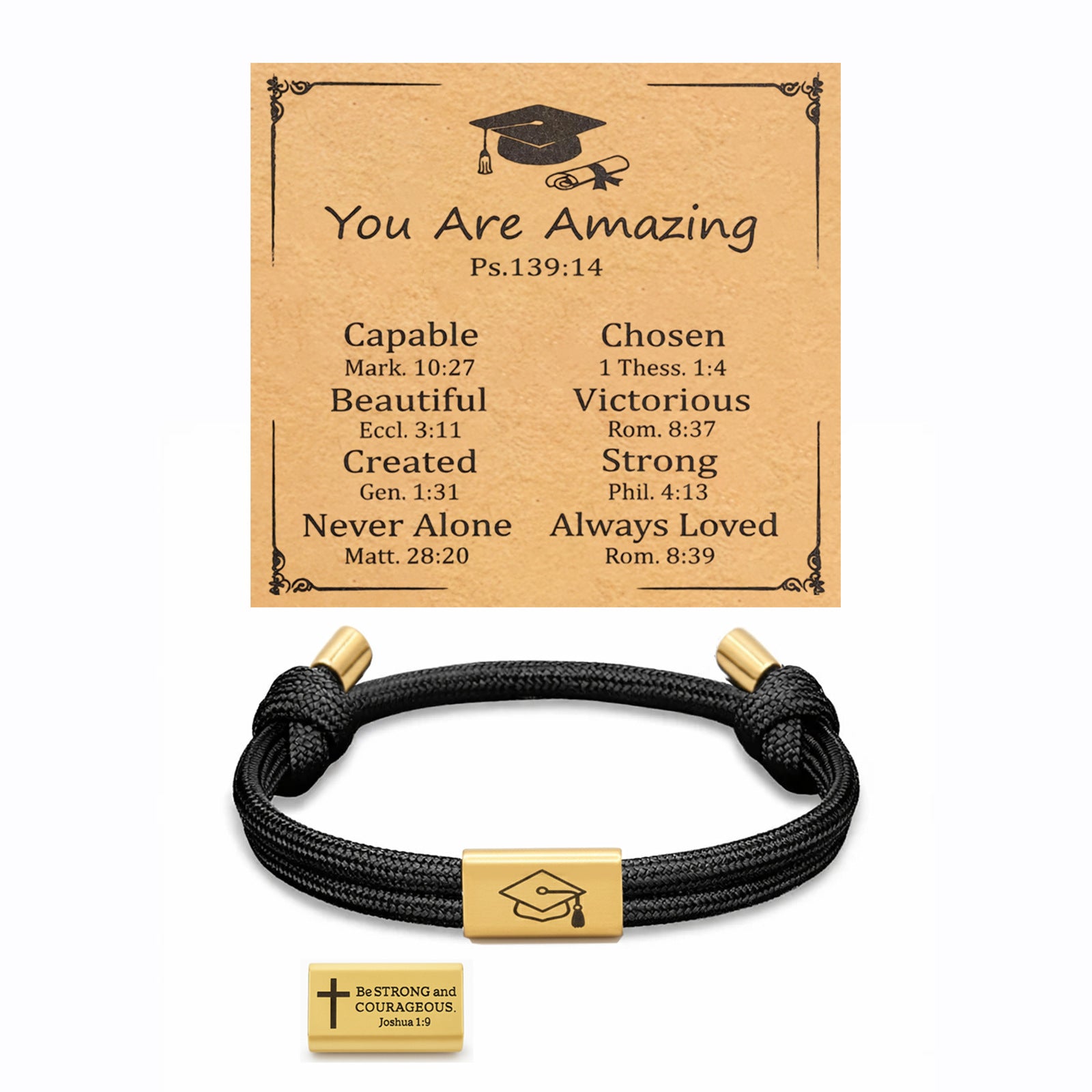 Damen Motivationsarmband mit symbolischen Graduation-Anhängern Shop Nory