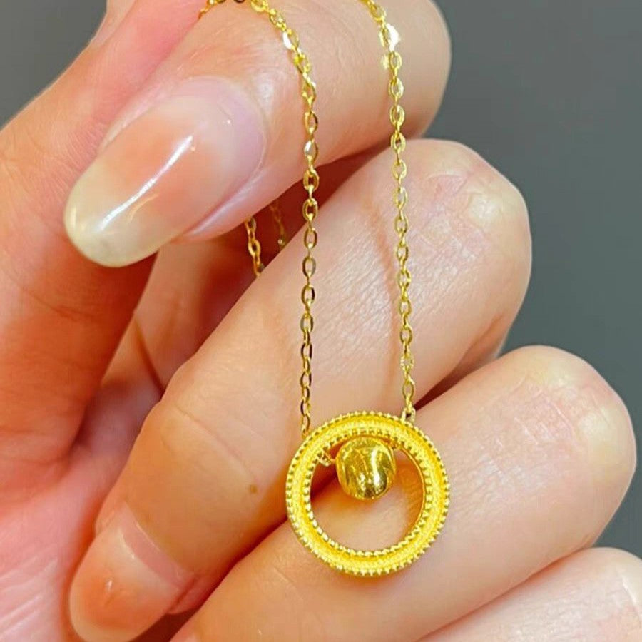 Damen Chic Rund-Pendelleuchte Halskette Shop Nory