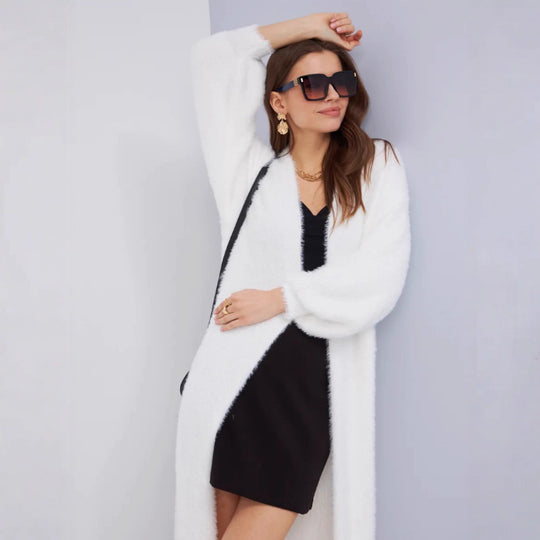 Damen Flauschiger Langarm Cardigan Shop Nory