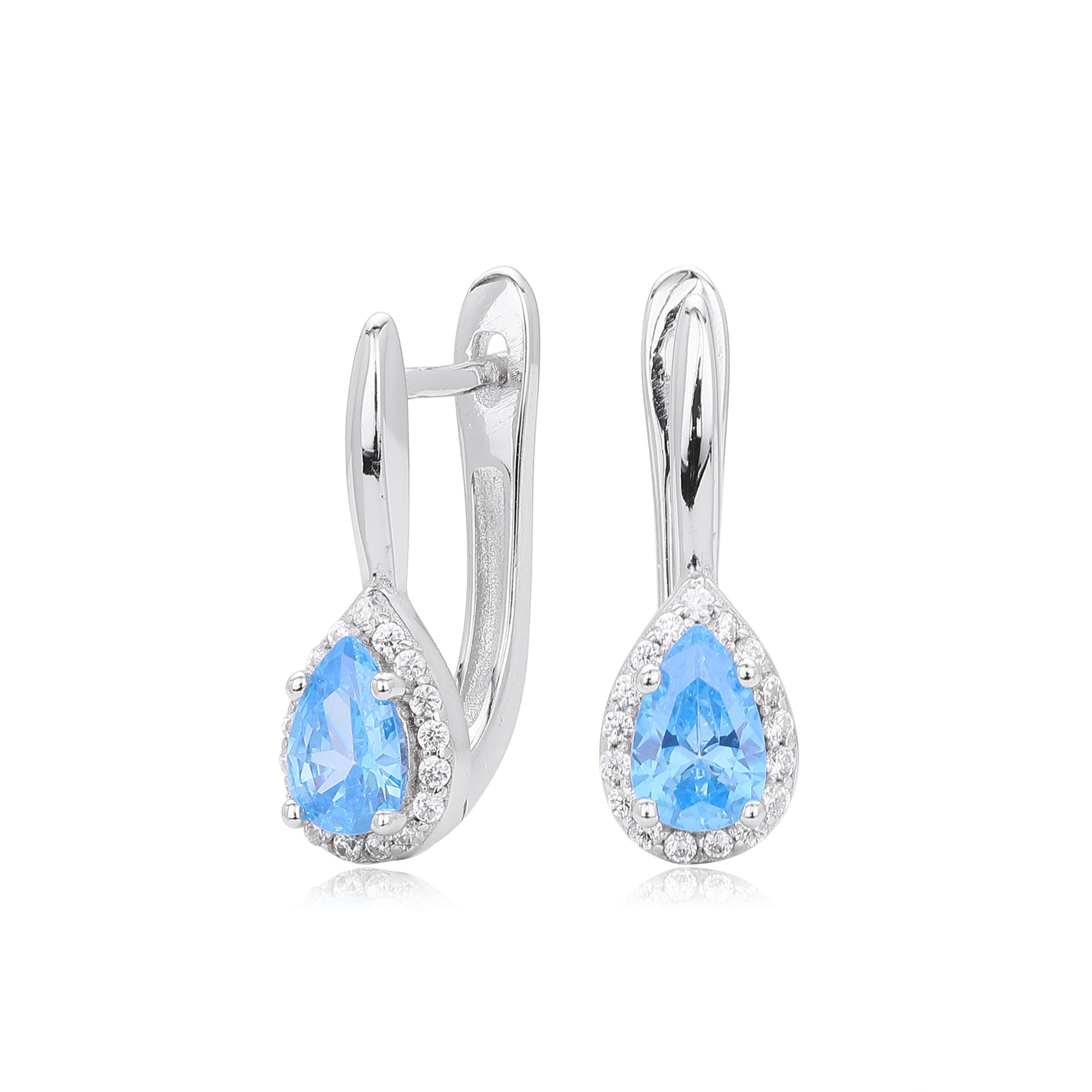 Damen Ohrhänger mit tropfenförmigem Zirkon und funkelndem Zirkonbesatz Shop Nory