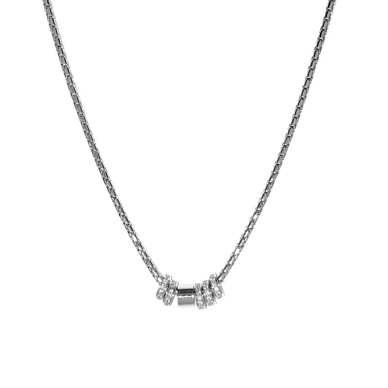 Damen Halskette mit eleganten gravierten Anhängern und modernem Design Shop Nory