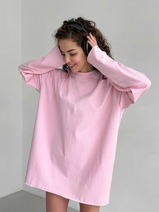 Damen Oversize Langarmshirt mit hohem Kragen