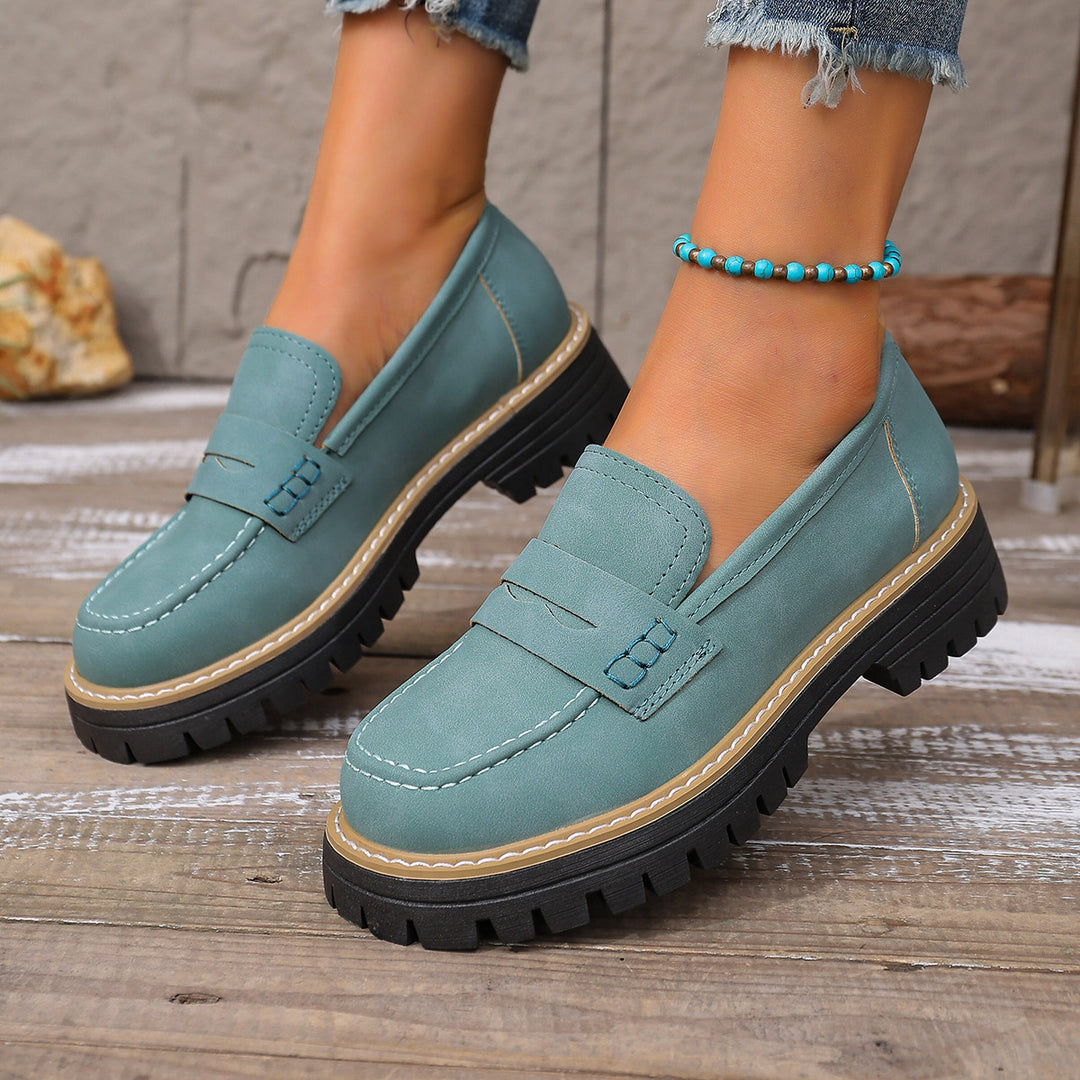 Damen Chunky-Loafer mit profilierter Gummilaufsohle und klassischem Penny-Riemen Shop Nory