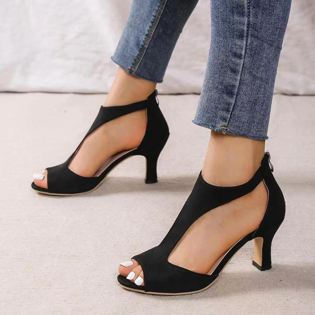 Damen Offene High Heels mit Cut-Outs und elegantem Design