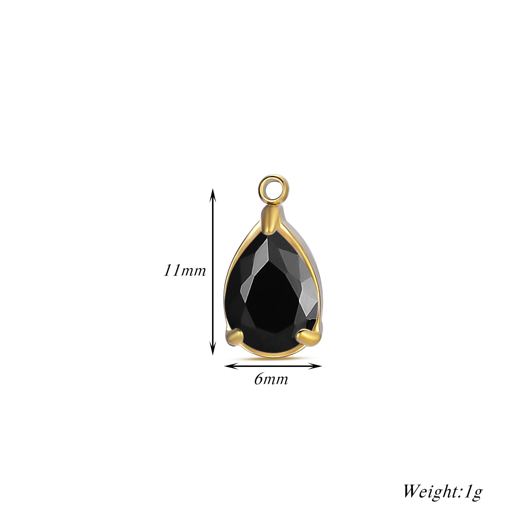 Damen Schmuckanhänger mit tropfenförmigem Kristall und elegantem Goldrahmen Shop Nory