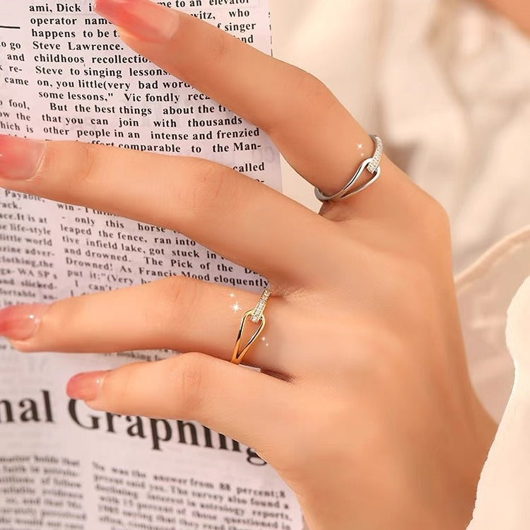Damen Chic Minimalistische Gold Finger Ring Shop Nory