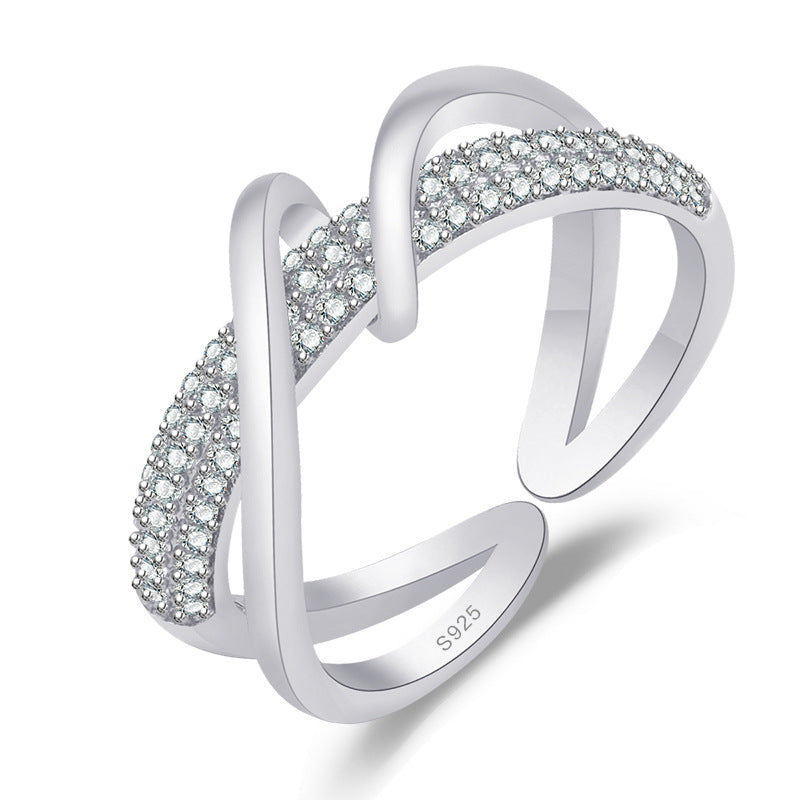 Damen Funkelnder Zirkonia Ring mit elegantem, geschwungenem Design Shop Nory