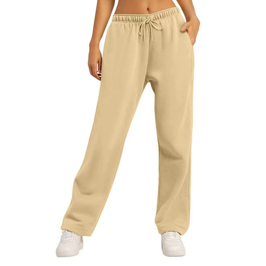 Damen nan extraweiche Relax-Hose mit hohem Komfortbund Kordelzug und geradem Bein Shop Nory