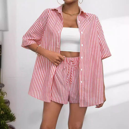 Damen lässiges Hemd und Shorts Set