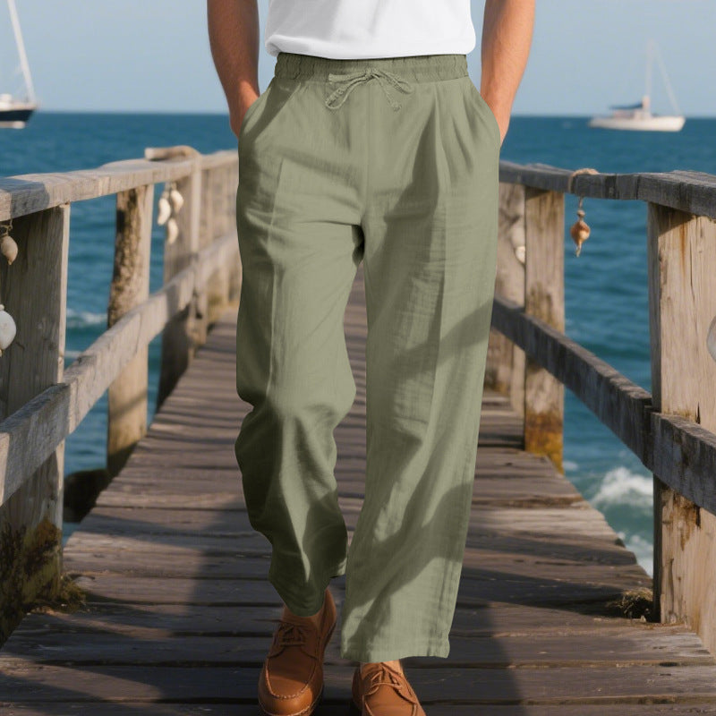 Herren luftige Freizeithose mit elastischem Bund und seitlichen Taschen Shopnory