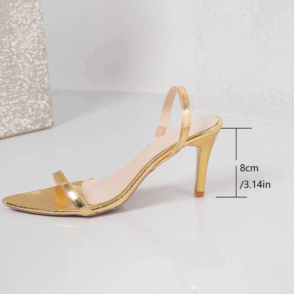 Damen Elegante Slingback Sandalen mit transparentem Mittelteil und modischem Absatz