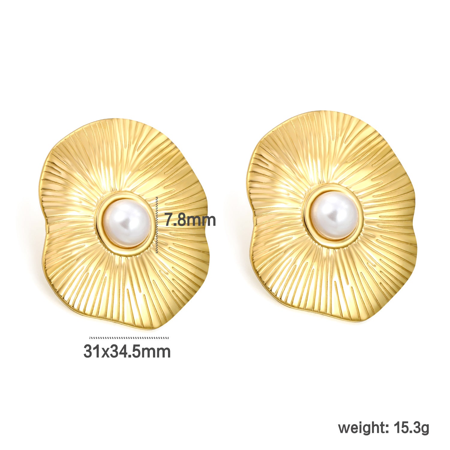 Damen Ohrstecker mit elegantem Blattdesign und Perlenakzent Shop Nory