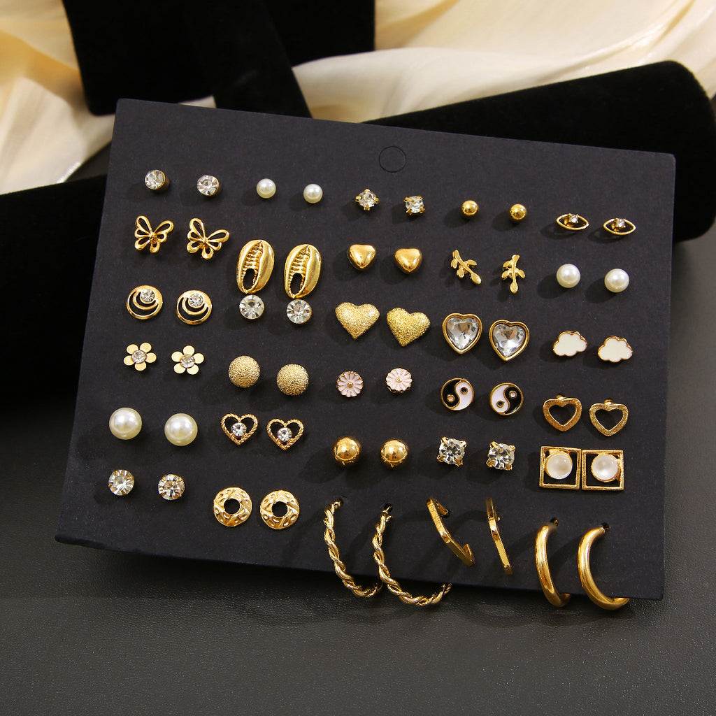 Damen Ohrringe Set mit verschiedenen Designs und kreativen Elementen Shop Nory