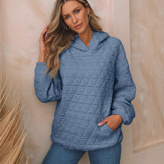 Damen Gepolsterter Stepp-Kapuzenpullover mit Kängurutasche Shop Nory