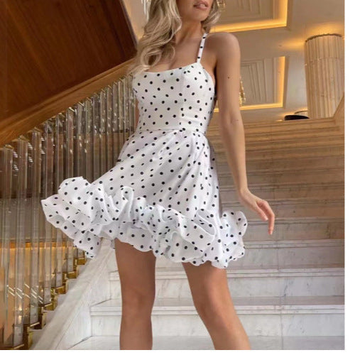 Damen A-Linien Kleid mit voluminösem Rüschensaum