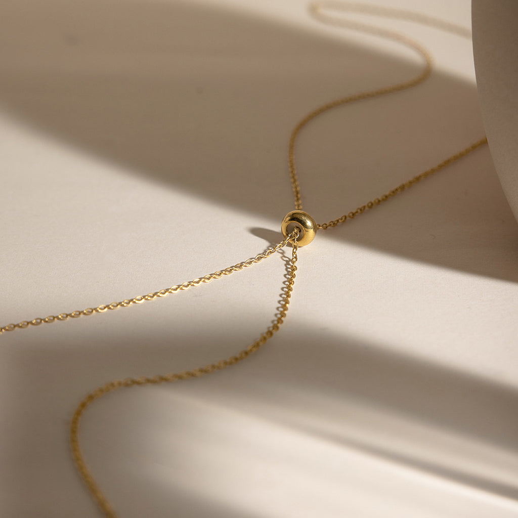 Damen Langes Kettencollier mit Tropfenanhängern und einstellbarem Verschluss Shop Nory
