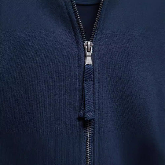Herren Sweatjacke mit hohem Kragen und durchgehendem Reißverschluss