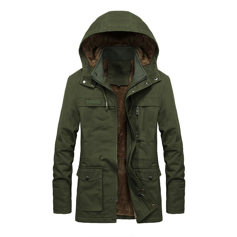 Herren Thermo-Canvas-Parka mit Teddyfleece-Innenfutter und Windschutzleiste Shop Nory