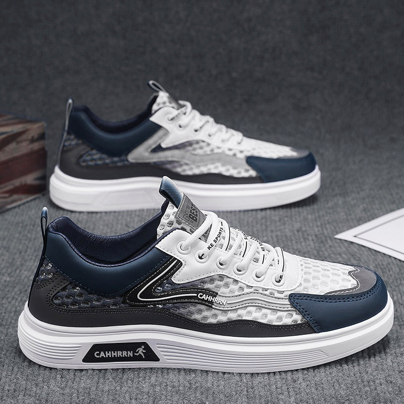 Herren atmungsaktive Wabenmesh-Street-Sneaker mit PU-Overlays, verstärkter Zehenkappe und profiliertem Gummirand Shop Nory