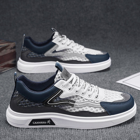 Herren atmungsaktive Wabenmesh-Street-Sneaker mit PU-Overlays, verstärkter Zehenkappe und profiliertem Gummirand Shop Nory