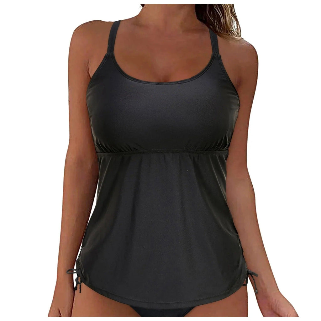 Damen lässiges Tankini-Oberteil mit Schnürung