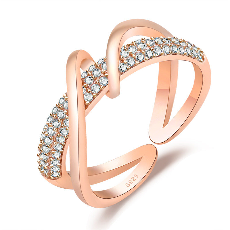 Damen Funkelnder Zirkonia Ring mit elegantem, geschwungenem Design Shop Nory