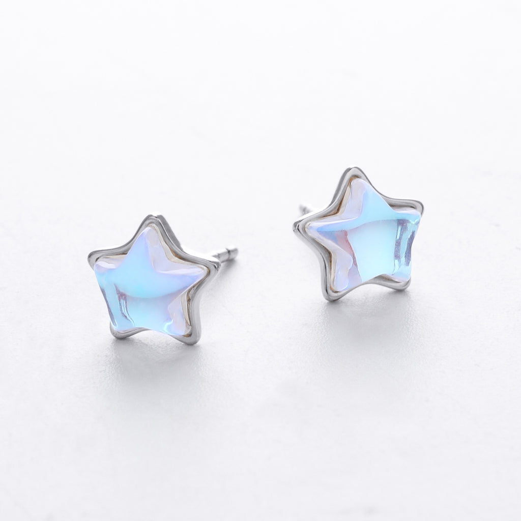 Damen Ohrstecker in sternförmigem Design aus 925er Sterling Silber Shop Nory