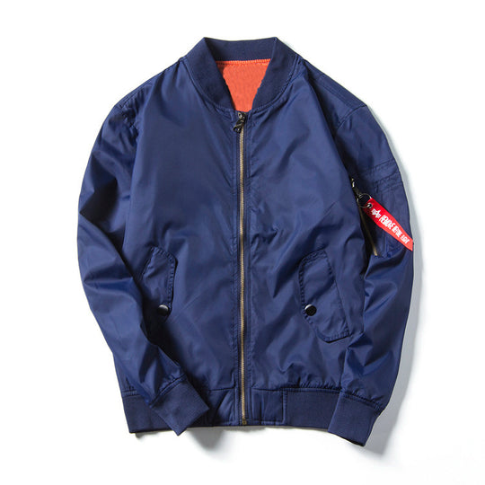 Herren leichte Nylon-Bomberjacke im Aviator‑Stil mit Ärmeltasche, Stehkragen und gerippten Bündchen Shop Nory