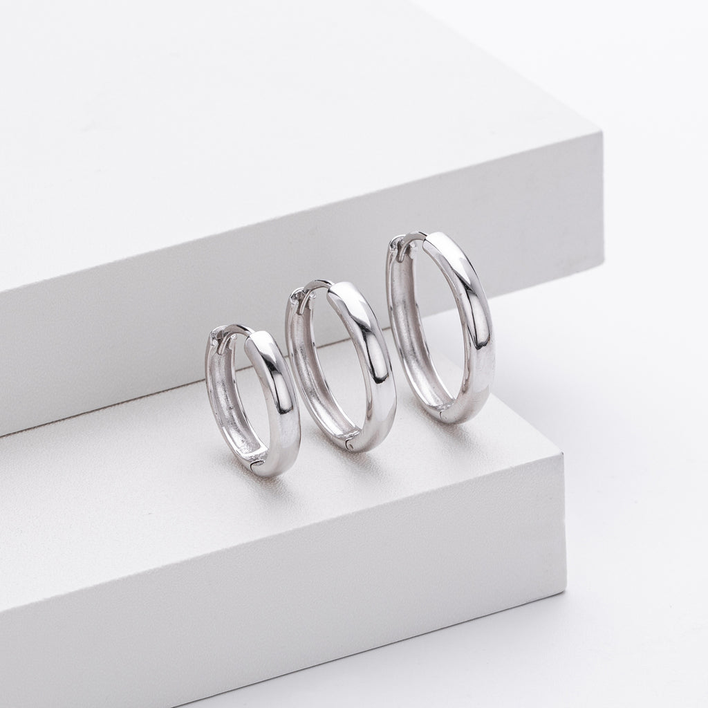Damen Creolen mit poliertem Design aus hochwertigem 925 Sterling Silber Shop Nory