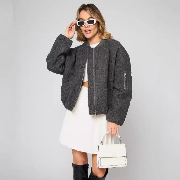Damen Modische Boucle-Jacke