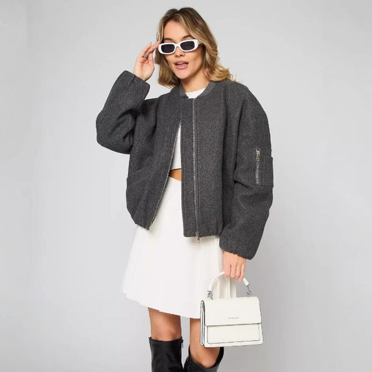 Damen Modische Boucle-Jacke