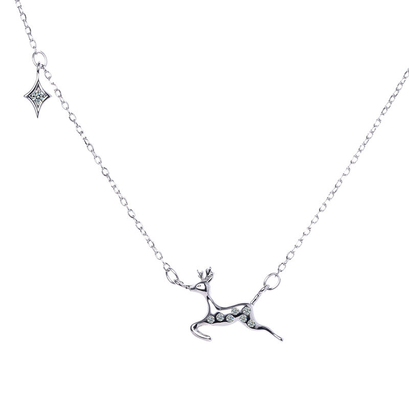 Damen Halskette mit filigranem Hirschmotivanhänger Shop Nory