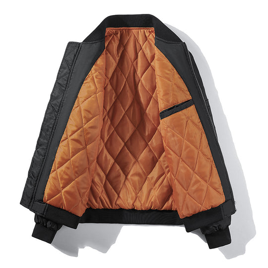 Herren Bomberjacke im Fliegerlook mit kontrastierender Innenfütterung, Ärmel‑Utilitytasche und elastischen Rippbündchen Shop Nory
